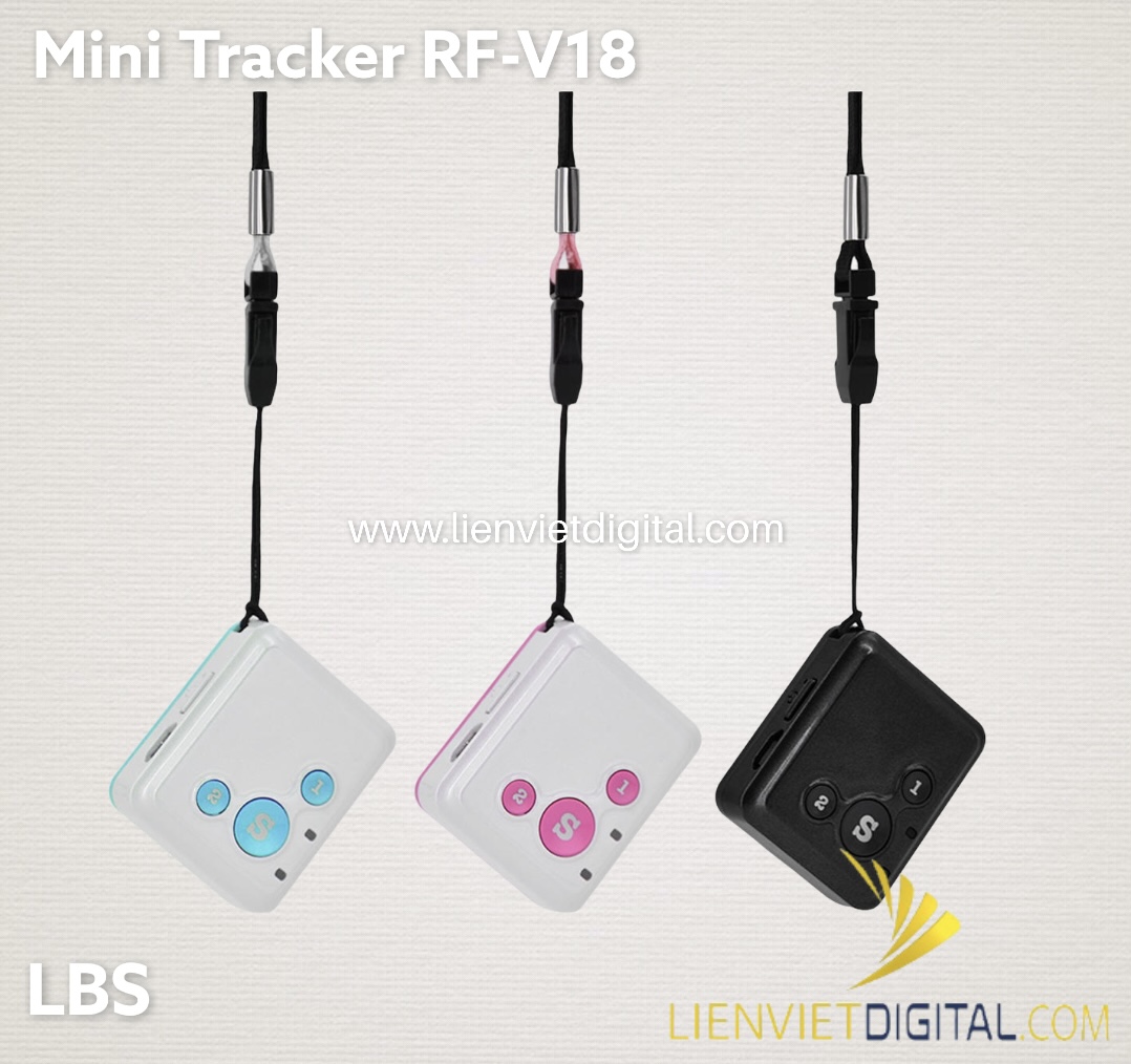 Thiết bị định vị mini Tracker RF-V18 giám sát người già - người cao tuôi, trẻ nhỏ (LBS nghe gọi 2 chiều)