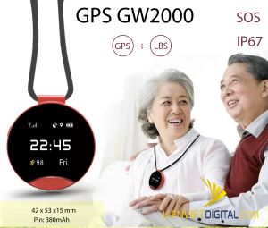 Thiết bị định vị GPS GW2000 cho người già, người cao tuổi, trẻ nhỏ (GPS+LBS, chống nước IP54, SOS)